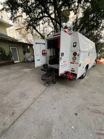 Magnet Plumbing service vehicle on-site for Sewer Line Repair in Pico